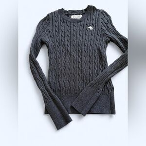 Abercrombie & Fitch Dark Gray Cable Knit Sweater